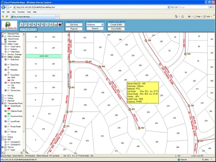 City of Parksville Interactive Map. Infrastructure Map City of Parksville Interactive Map. Infrastructure Map